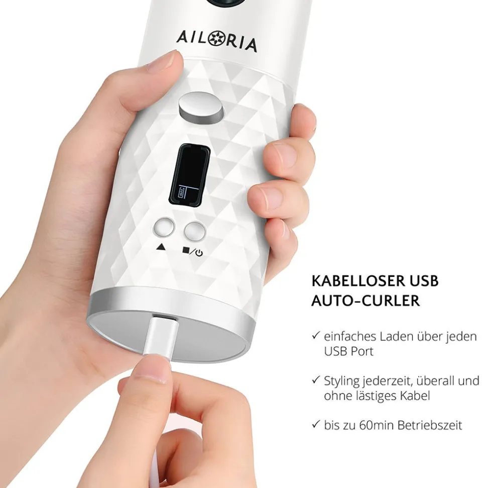 Ailoria Kabelloser Auto-Curler Weiß