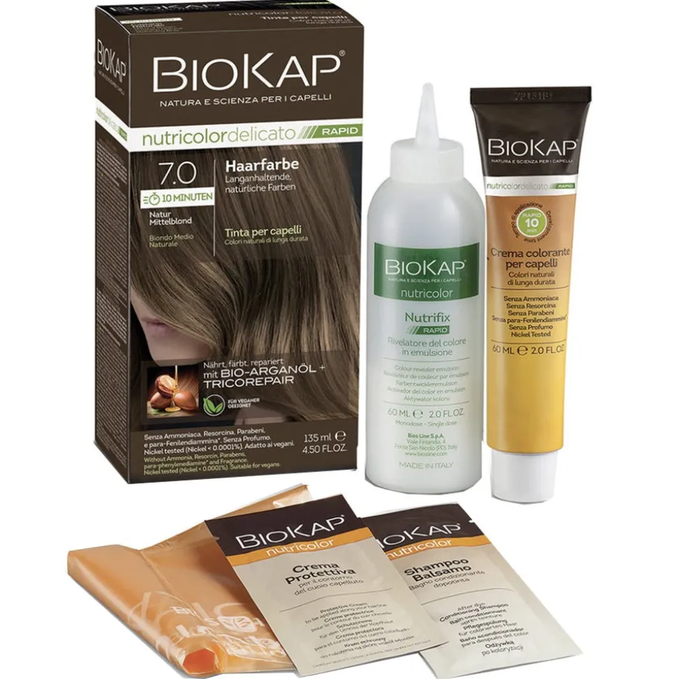 BIOKAP Haarfarbe Nutricolor Delicato Rapid Natur Mittelblond 7.0 135 ml