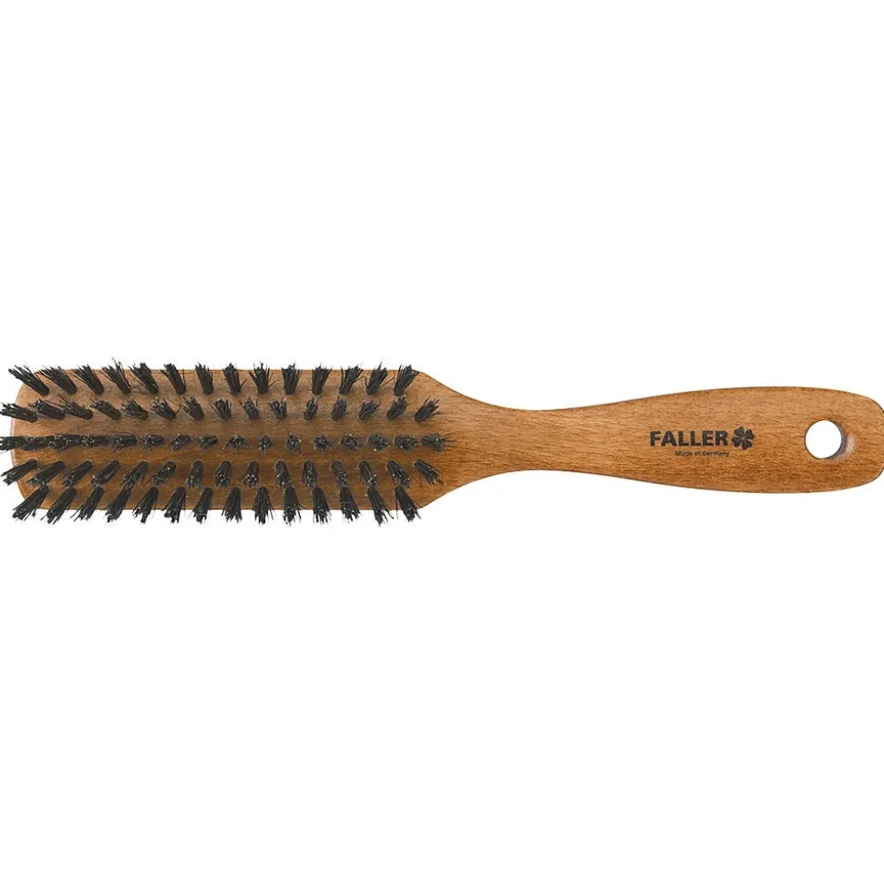 Faller Haarbürste Naturholz lang Naturborsten 5 Reihig
