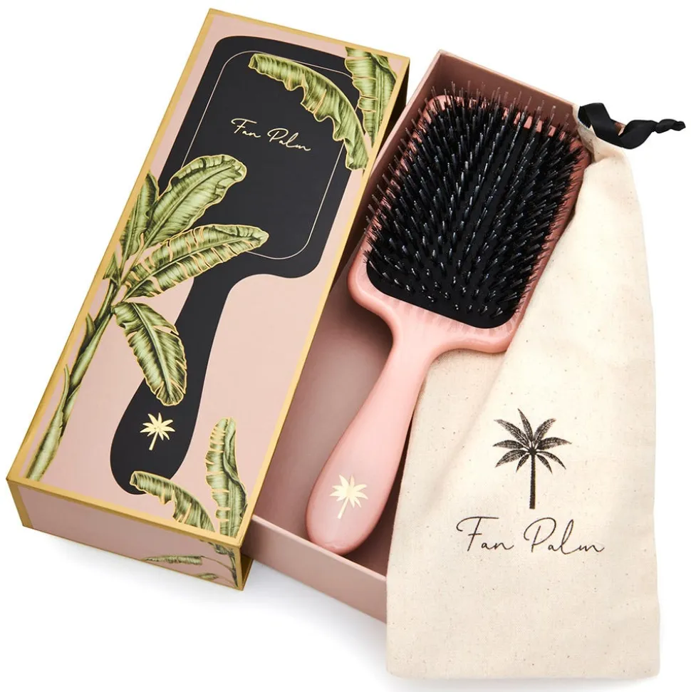 Fan Palm Boar- & Nylon Brush Double Bloom Large Paddle