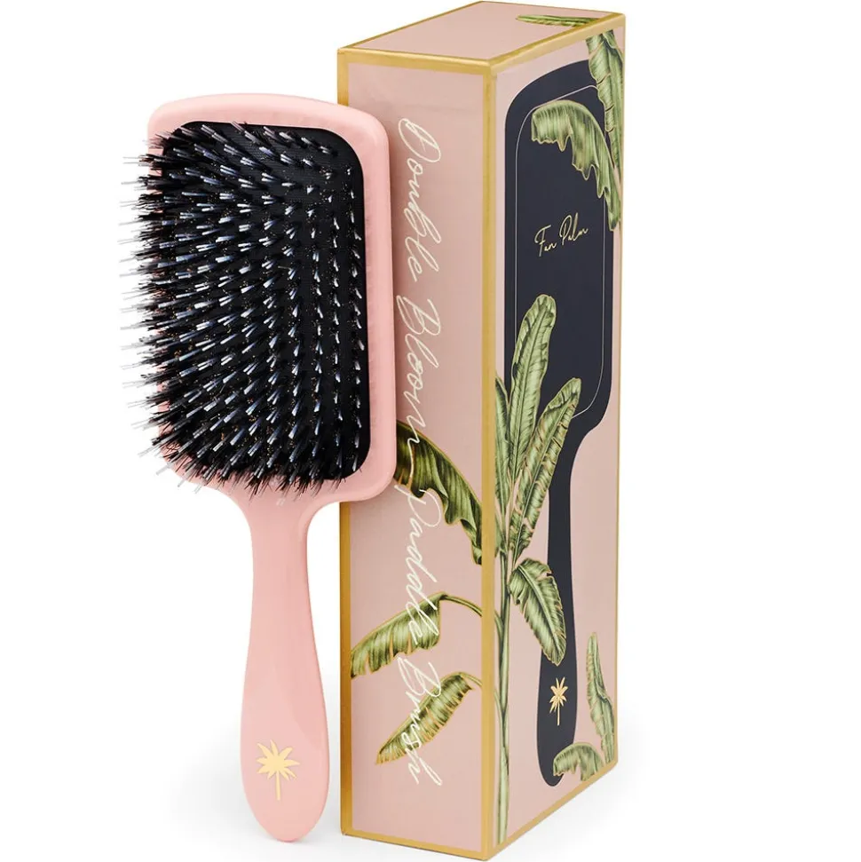 Fan Palm Boar- & Nylon Brush Double Bloom Large Paddle