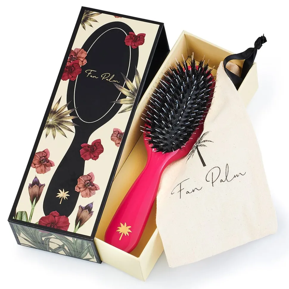 Fan Palm Boar- & Nylon Brush Sweet Pea - Small