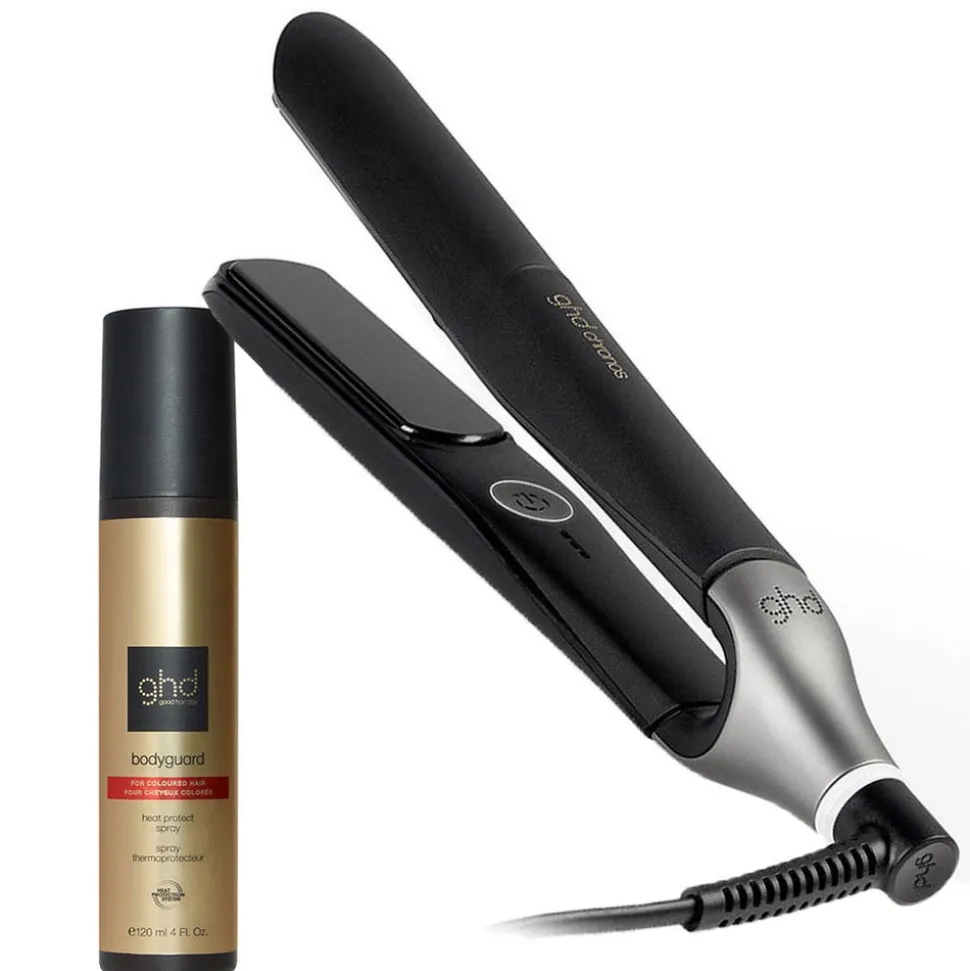 ghd chronos schwarz & bodyguard coloriertes Haar Hitzeschutz Pflegeduo