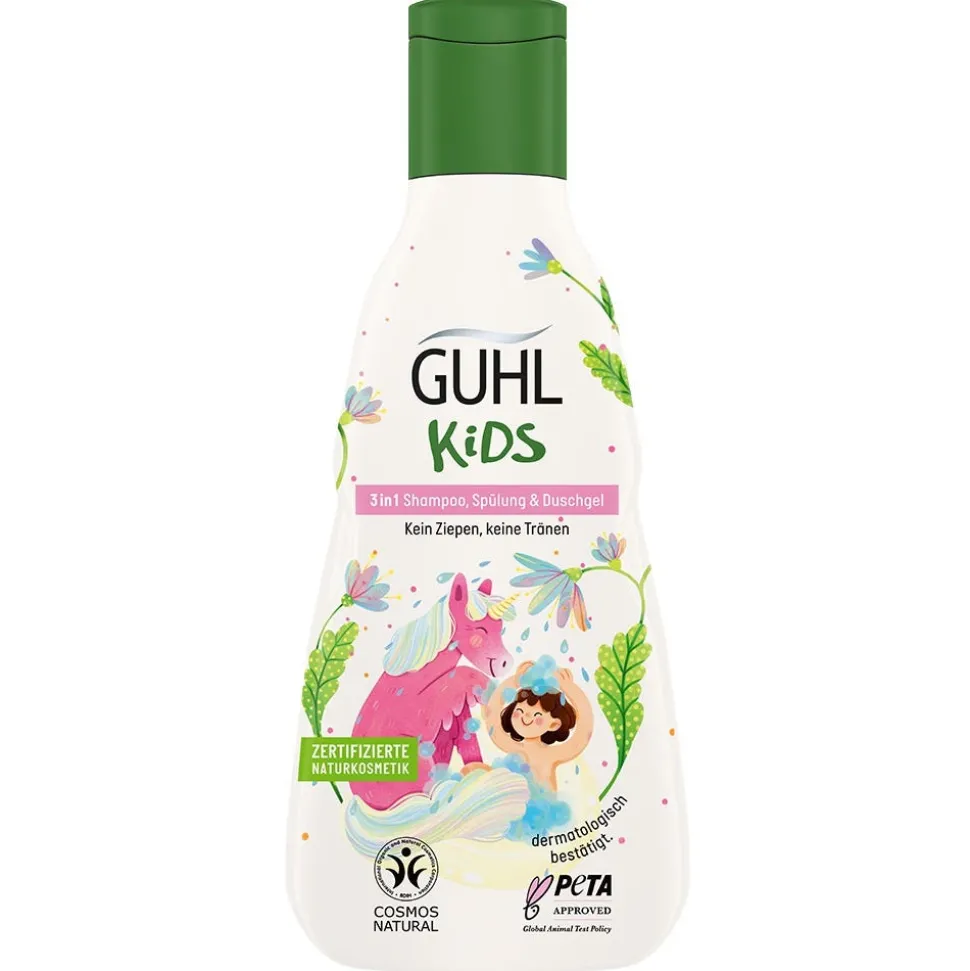 Guhl Kids 3 in 1 Shampoo, Spülung & Duschgel Mandelmilch 250 ml