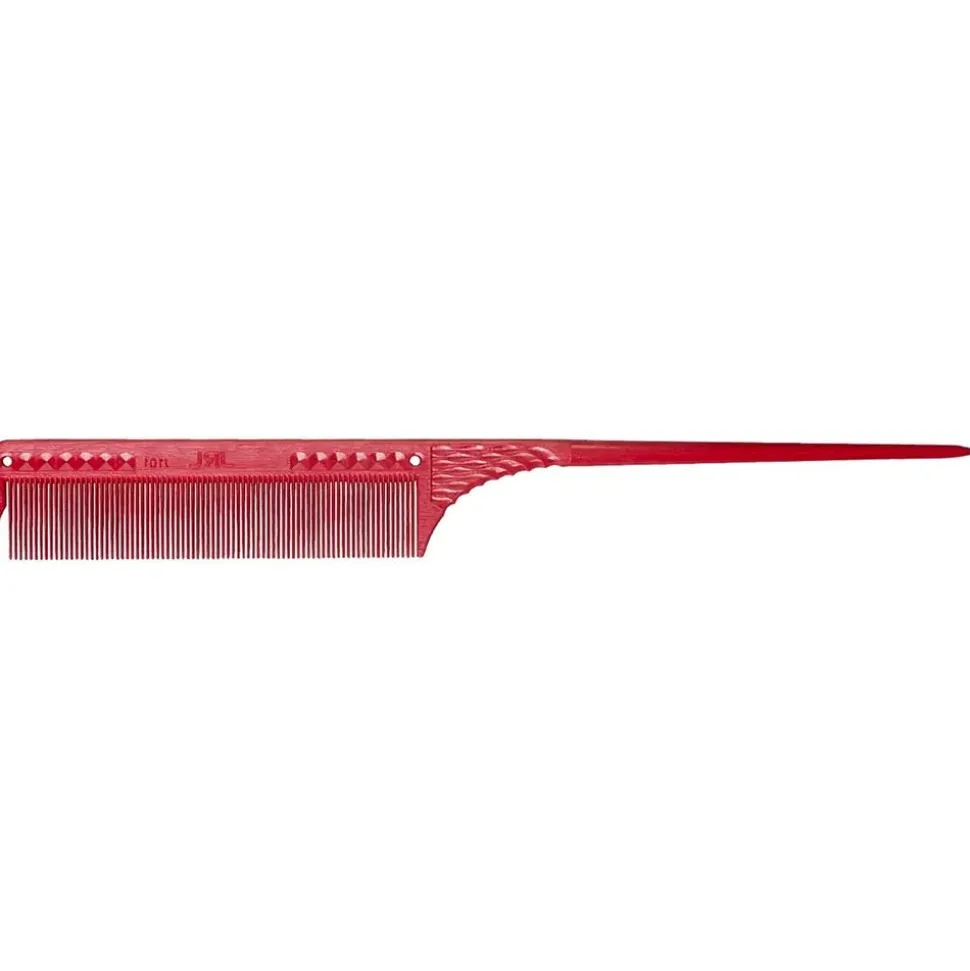JRL Professional Fine Teeth Tail Comb 8.5" red