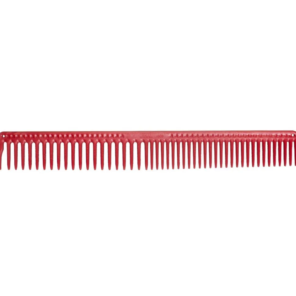 JRL Professional Long Round Tooth Cutting Comb 9" red