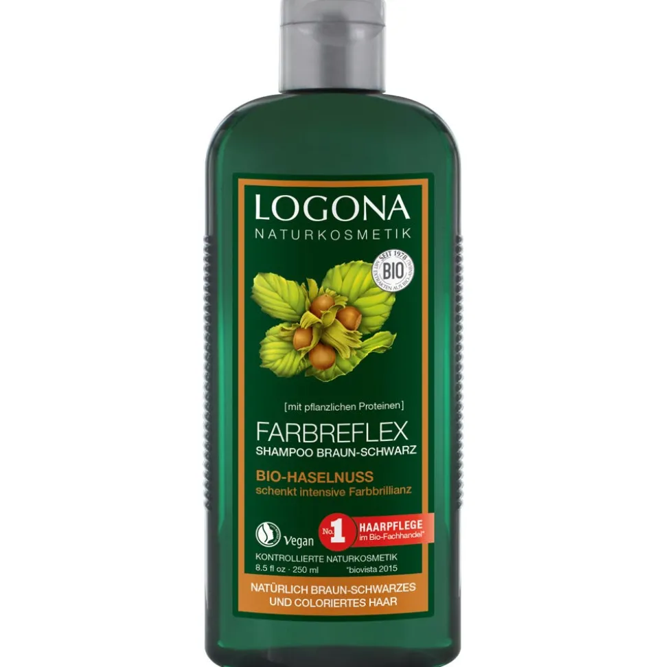 LOGONA Farbreflex Shampoo Braun-Schwarz Bio-Haselnuss 250 ml