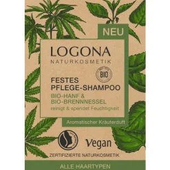 LOGONA Festes Pflege Shampoo Bio-Hanf & Bio-Brennnessel 60 g