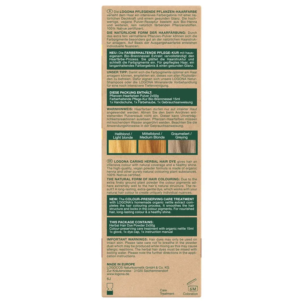 LOGONA Pflanzen-Haarfarbe Pulver Goldblond 100 ml