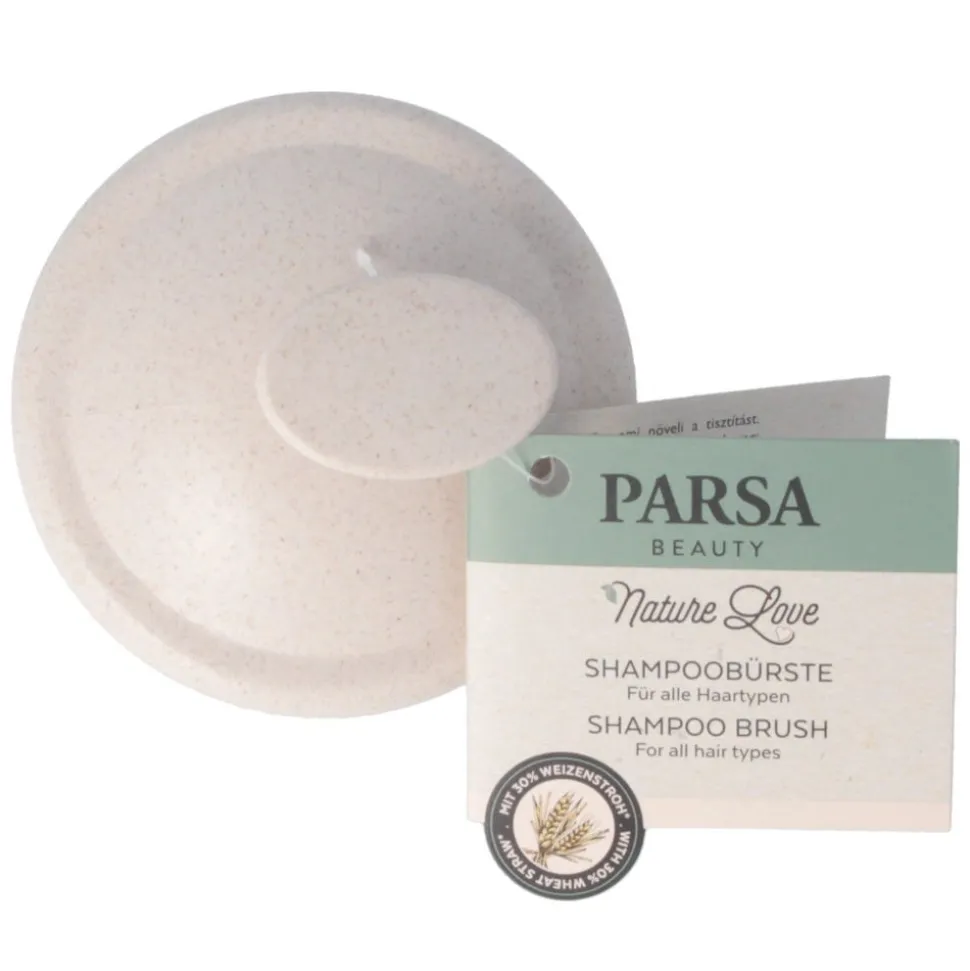 PARSA Beauty Shampoobürste Beige mit Weizenstroh