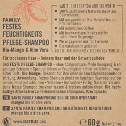 SANTE Festes Feuchtigkeits Pflege-Shampoo Mango & Aloe Vera 60 g
