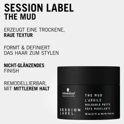 Schwarzkopf Session Label The Mud Moldable Putty 65 ml