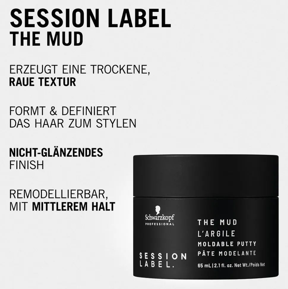 Schwarzkopf Session Label The Mud Moldable Putty 65 ml