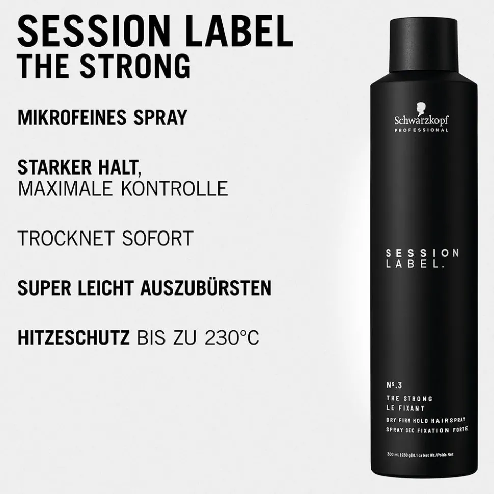 Schwarzkopf Session Label The Strong Dry Firm Hold Hairspray 300 ml