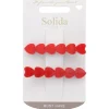 Solida Haarclip Herz Applikationen rot silber