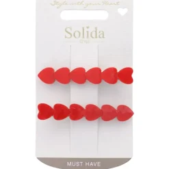 Solida Haarclip Herz Applikationen rot silber