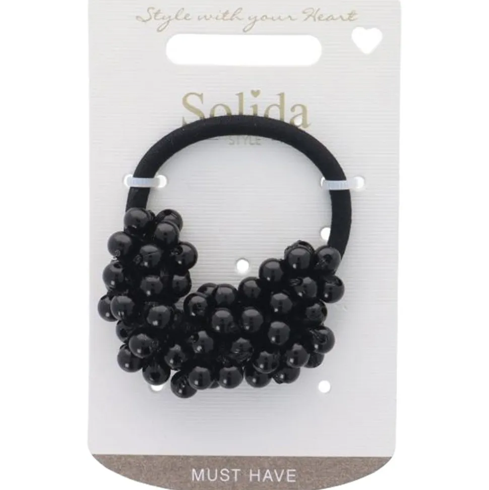 Solida Haargummi Perlen schwarz 1Stk.