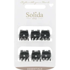 Solida Haarklammer klein schwarz shiny mit Strass