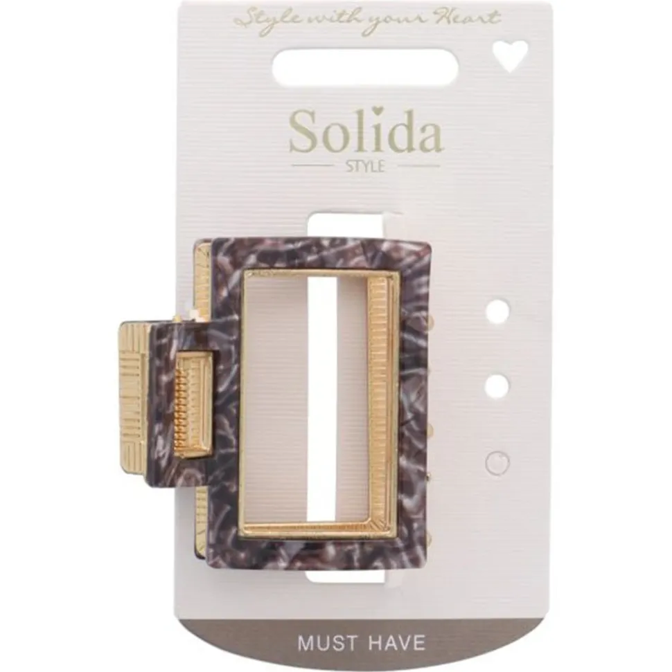 Solida Haarklammer rechteckig bordeaux