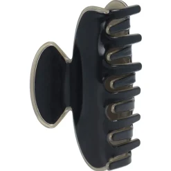 Solida Haarklammer schwarz/beige groß shiny