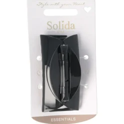 Solida Haarklammer schwarz flach klein shiny