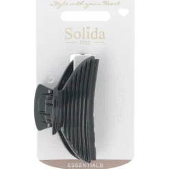 Solida Haarklammer schwarz medio shiny
