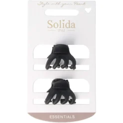 Solida Haarklammern matt schwarz 2 Stück