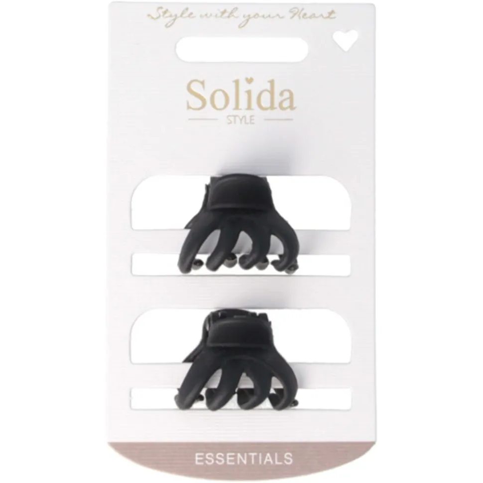 Solida Haarklammern matt schwarz 2 Stück