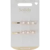Solida Haarklemme Strass Perle gold 2 Stück