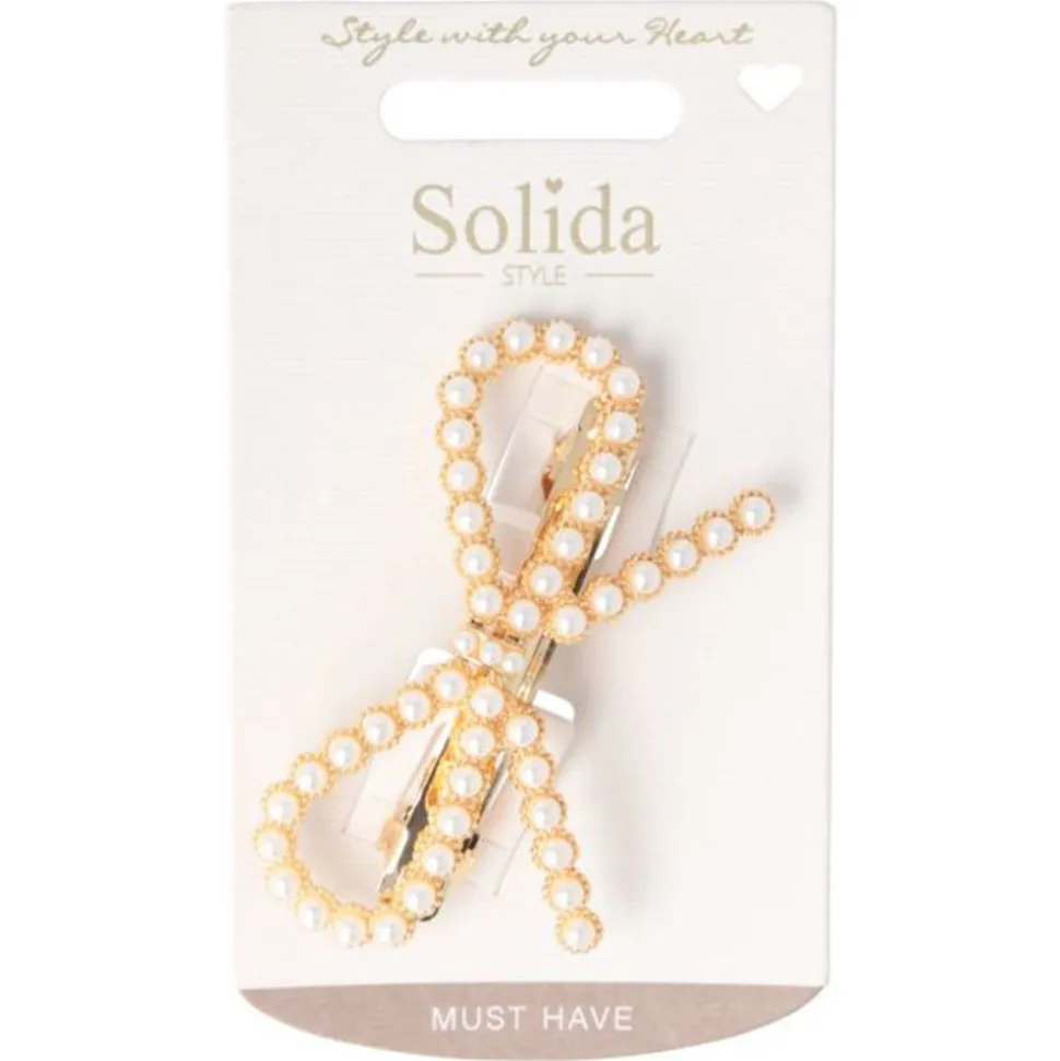 Solida Patentspange Schleife Perlen