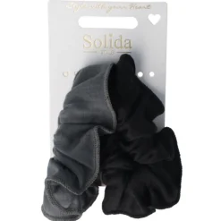 Solida Scrunchie grau/schwarz 2 Stück