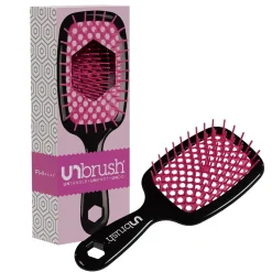 UNbrush Detangling Hair Brush Schwarz/Rosa