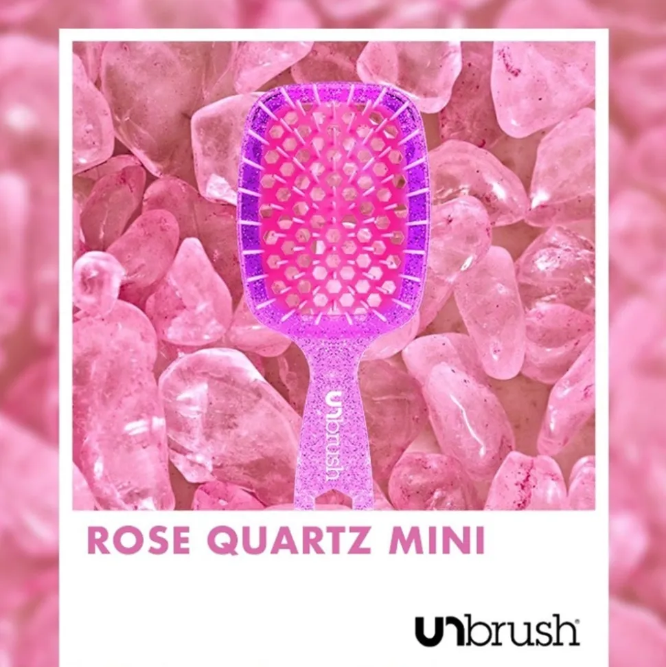 UNbrush Detangling Hair Brush Mini Rose Quartz